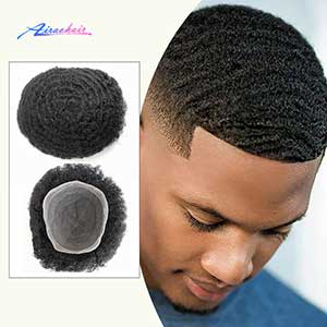 Free Shipping Full Lace Afro Curly Wave Men Toupee